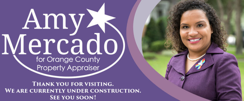 Amy Mercado under construction banner